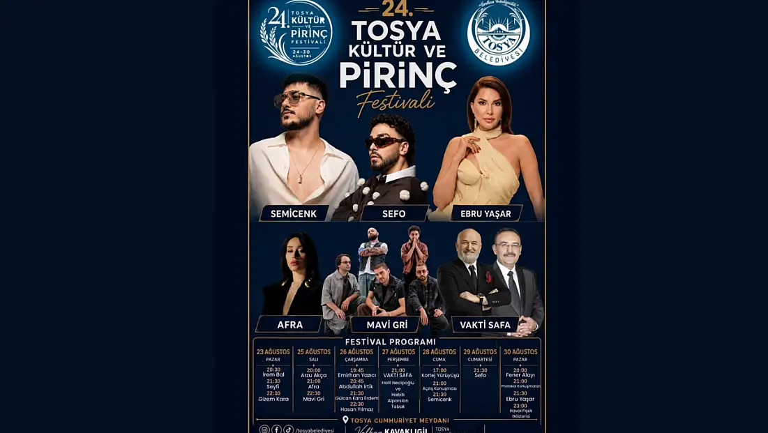 24. Tosya Kültür Ve Pirinç Festivali Başlıyor