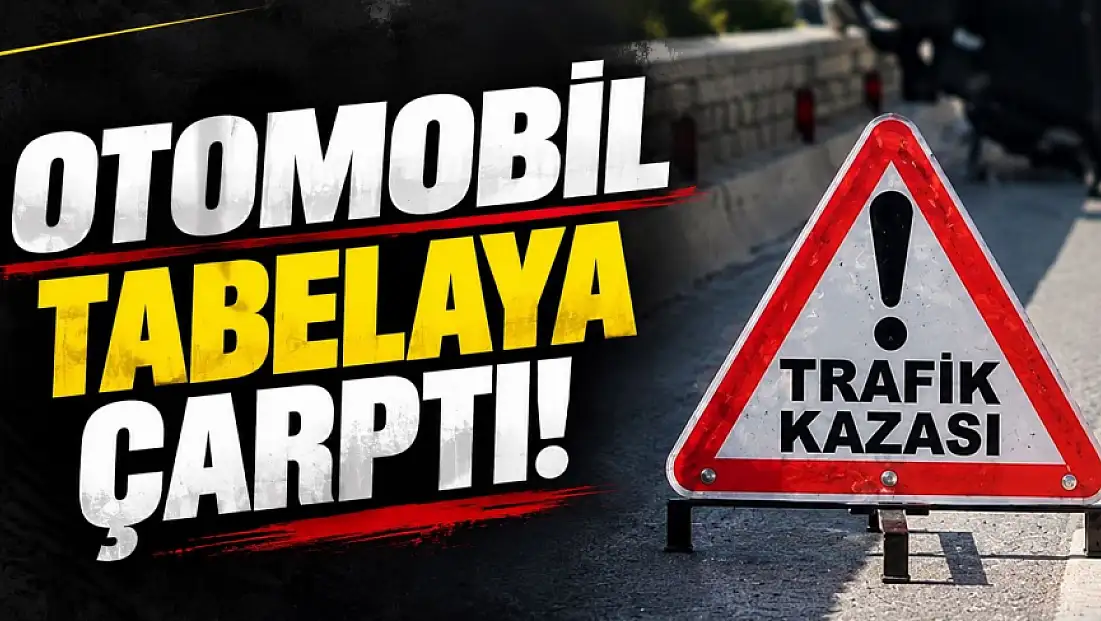 D-100’de Otomobil Tabelaya Çarptı! Yaralılar Var