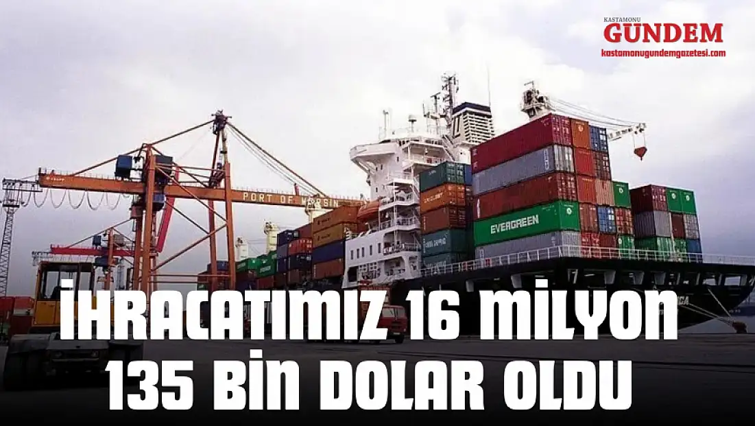 İhracatımız 16 Milyon 135 Bin Dolar Oldu