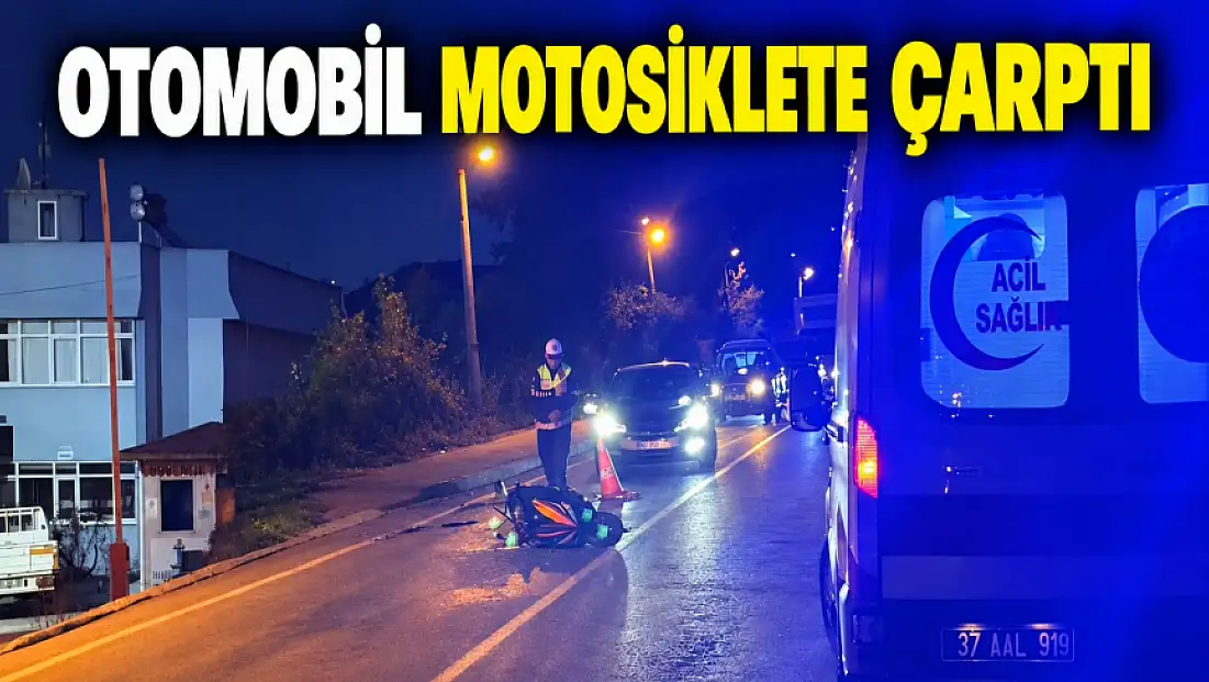 Otomobil Motosiklete Çarptı