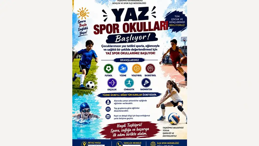 Taşköprü'de Yaz Spor Okulları Başlıyor