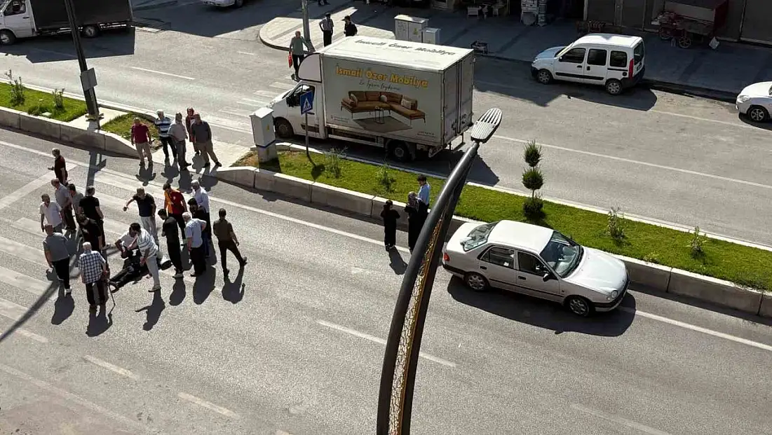 Yaya geçidinde otomobilin çarptığı yaşlı adam yaralandı