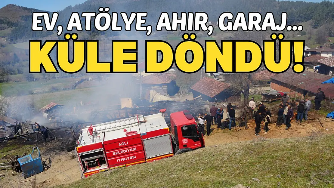 Alevlere Teslim Olan Ev, Atölye, Ahır ve Garaj Küle Döndü