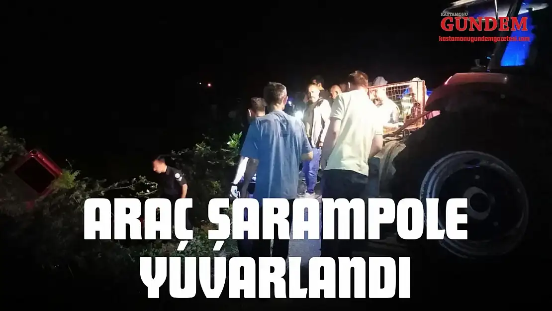 Araç Şarampole Yuvarlandı