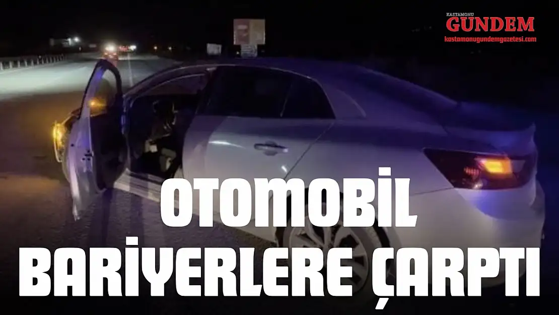D100'de Otomobil Bariyerlere Çarptı: 3 Yaralı