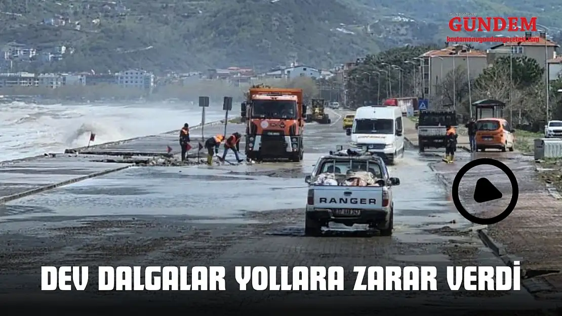 Deniz Suyu Yola Taştı, Yollarda Hasar Oluştu