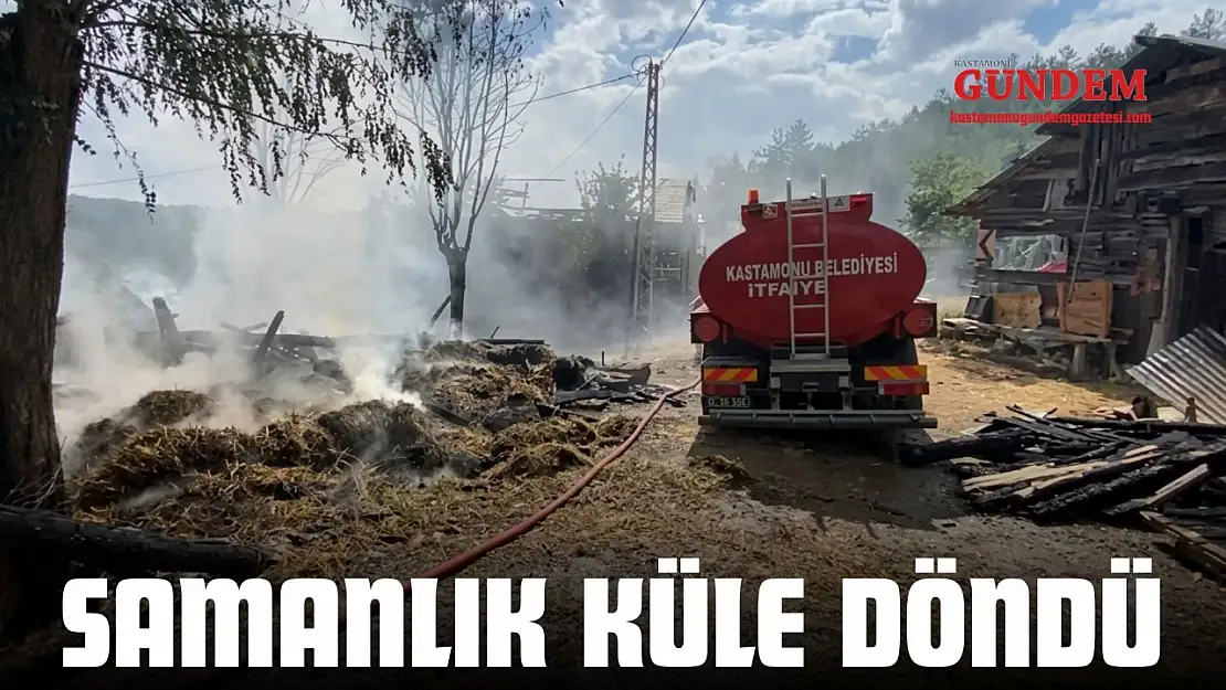 Kastamonu'da Samanlık Küle Döndü