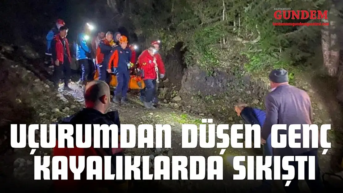 Uçurumdan Düşen Genç Kayalıklarda Sıkıştı