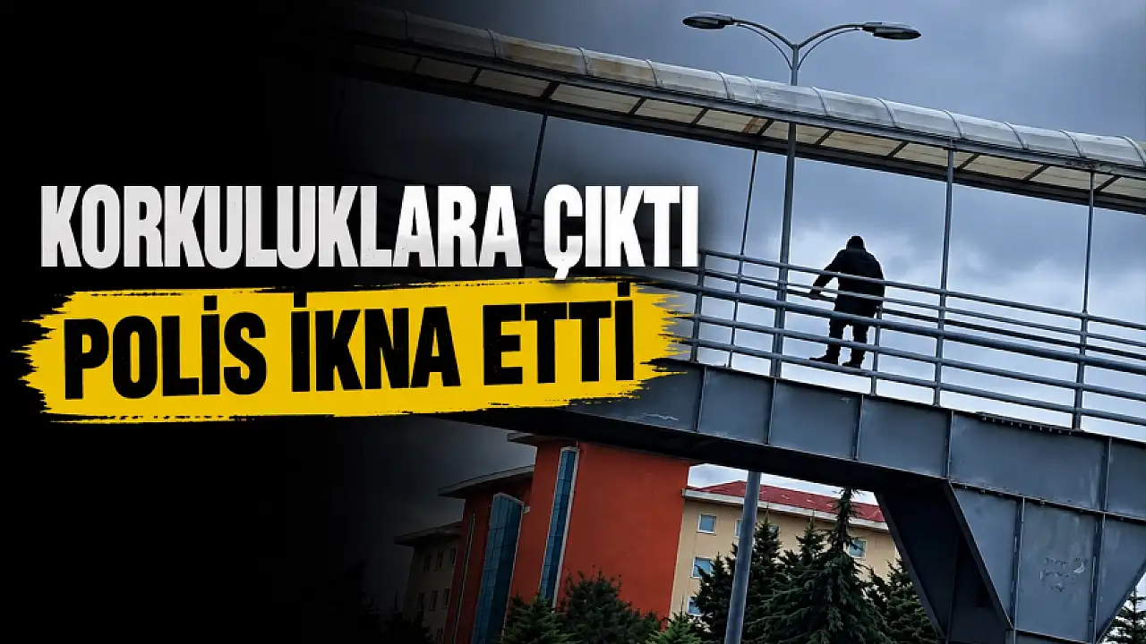 Üst Geçitin Korkuluklarına Çıktı