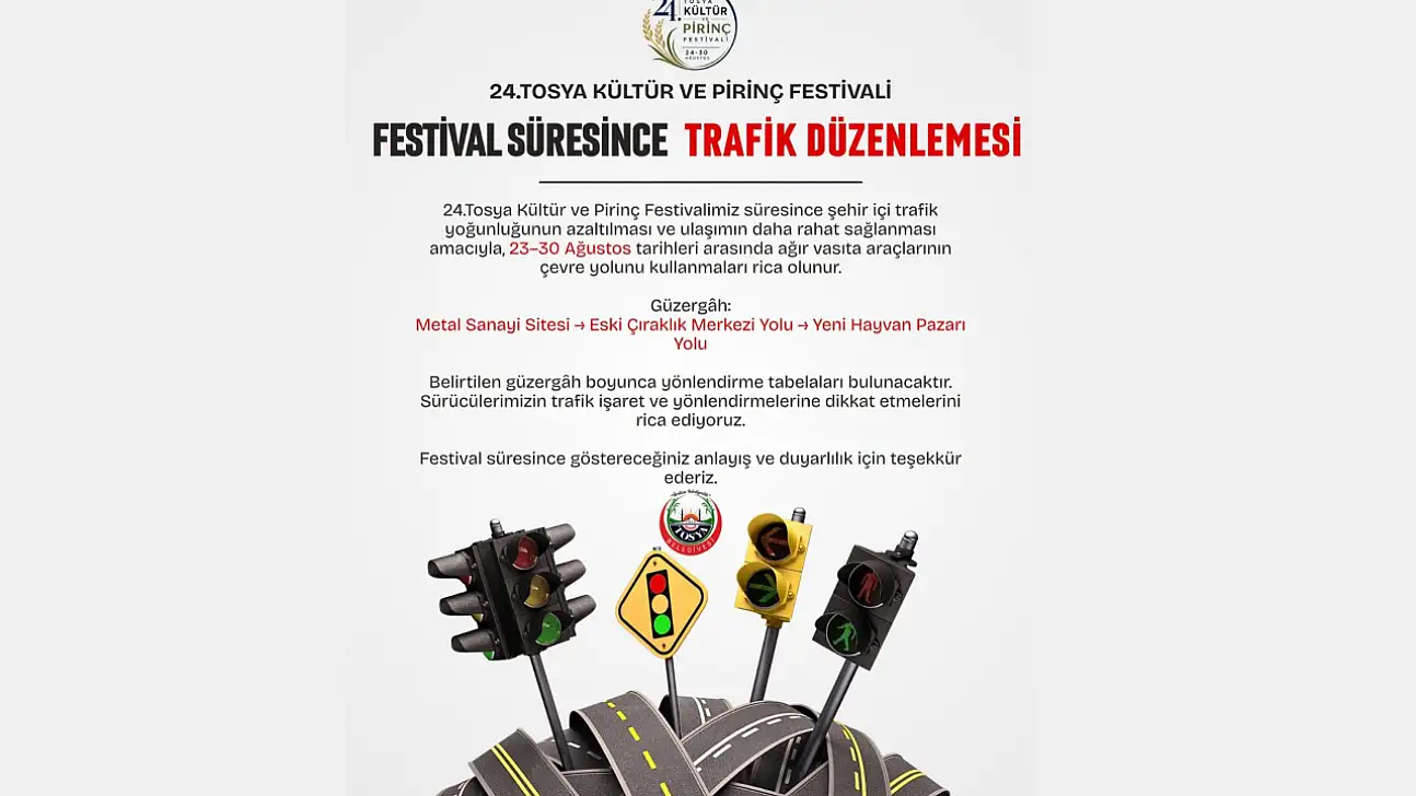 Festival Nedeniyle Trafik Düzenlemesi Yapılacak
