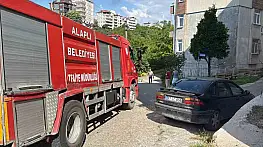 Alaplı'da alev topuna dönen piknik tüpü korkuttu