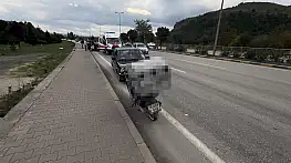 Devrilen motosikletin sürücüsü yaralandı