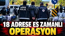 18 Adrese Eş Zamanlı Operasyon: 14 Kişi Yakalandı