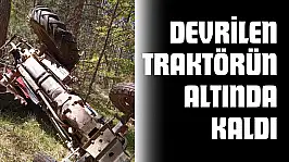 Devrilen Traktörün Altında Kaldı