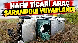 Hafif Ticari Araç Şarampole Yuvarlandı