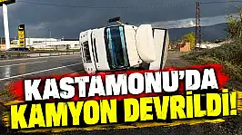 Kastamonu'da Kamyon Devrildi!