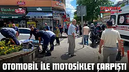 Otomobil İle Motosiklet Çarpıştı