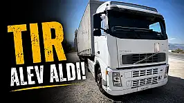 Tır Alev Aldı, İmdadına Mikser Yetişti!