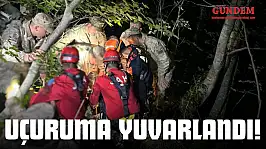 Uçuruma Yuvarlanan Şahıs Ekipler Tarafından Kurtarıldı