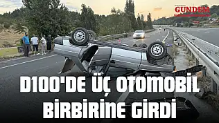 D100'de Üç Otomobil Birbirine Girdi