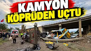 Kamyon Köprüden Uçtu