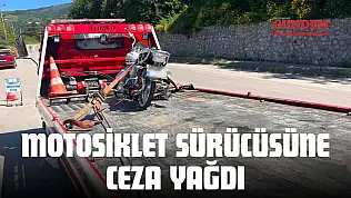 Motosiklet Sürücüsüne Ceza Yağdı