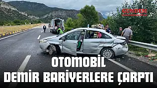 Otomobil Demir Bariyerlere Çarptı, Yaralılar Var!