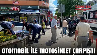 Otomobil İle Motosiklet Çarpıştı
