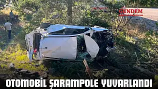 Otomobil Şarampole Yuvarlandı