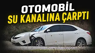 Otomobil Su Kanalına Çarptı
