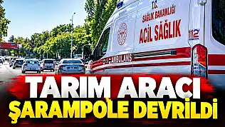 Tarım Aracı Şarampole Devrildi: 2 Yaralı