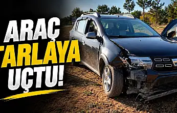 Araç Tarlaya Uçtu
