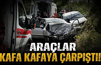 Araçlar Kafa Kafaya Çarpıştı!