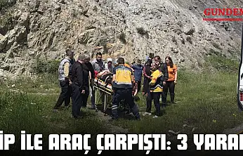 Cip İle Araç Çarpıştı: 3 Yaralı