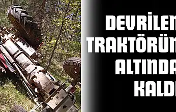 Devrilen Traktörün Altında Kaldı