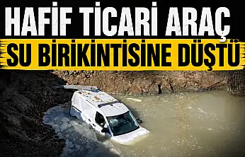 Hafif Ticari Araç Su Birikintisine Düştü