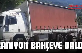 Kamyon Bahçeye Daldı