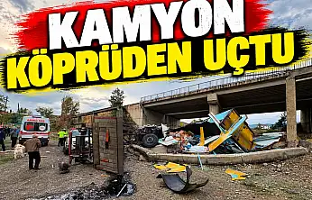 Kamyon Köprüden Uçtu