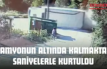 Kamyonun Altında Kalmaktan Saniyelerle Kurtuldu