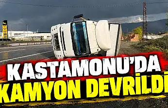 Kastamonu'da Kamyon Devrildi!