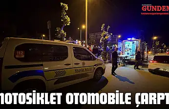 Motosiklet Otomobile Çarptı: 1 Yaralı