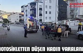 Motosikletten Düşen Kadın Yaralandı
