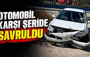 Otomobil Karşı Şeride Savruldu