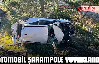 Otomobil Şarampole Yuvarlandı