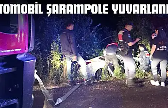 Otomobil Şarampole Yuvarlandı