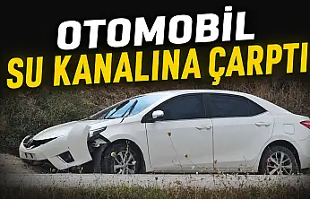 Otomobil Su Kanalına Çarptı