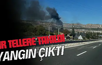 Tır Tellere Takıldı, Yangın Çıktı