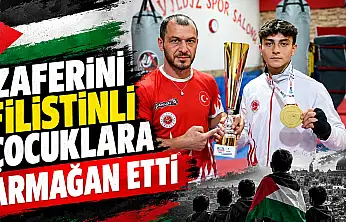Zaferini Filistinli Çocuklara Armağan Etti