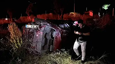Bolu'da kontrolden çıkan otomobil takla attı: 2 yaralı