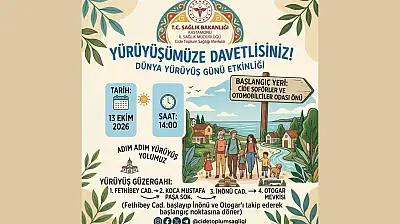 Cide'de Dünya Yürüyüş Günü Etkinliği Düzenlenecek